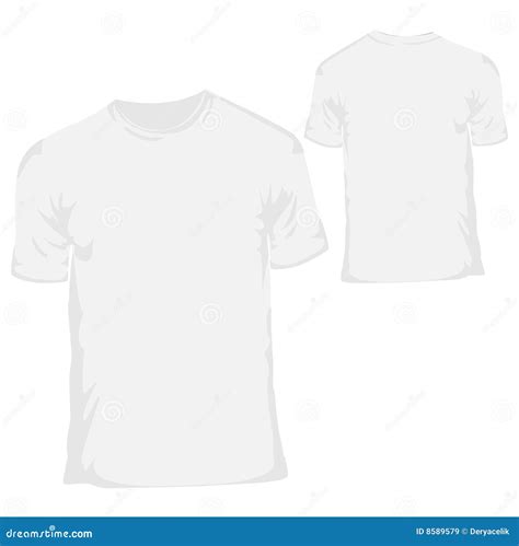 White Blank T-shirt Design Template For Menswear Royalty Free Stock ...