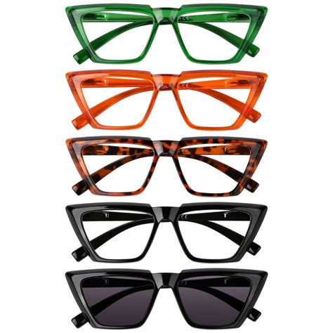 Reading Glasses Oversized Cat-eye for Women R2138-5pack