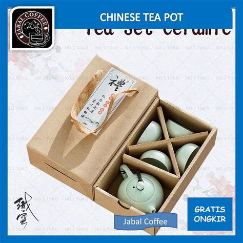 Jual Teko Teh China 4 Cangkir Keramik Set Chinese Tea Pot Set Ceramic