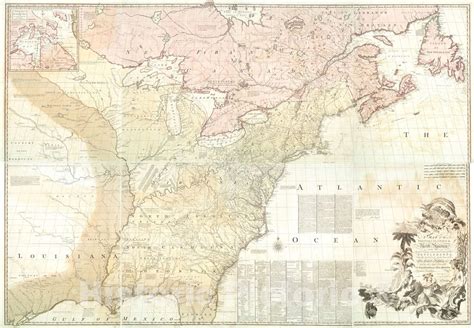 Historical Map, 1775 A map of The British Colonies in North America ...