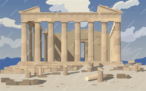 Premium Vector Athens Illustration Parthenon Acropolis