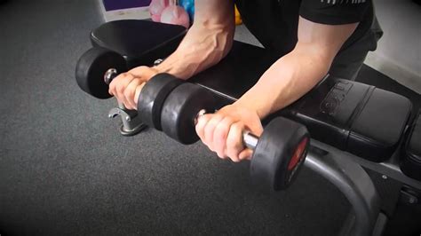 Palms Up Dumbbell Wrist Curl Over A Bench YouTube