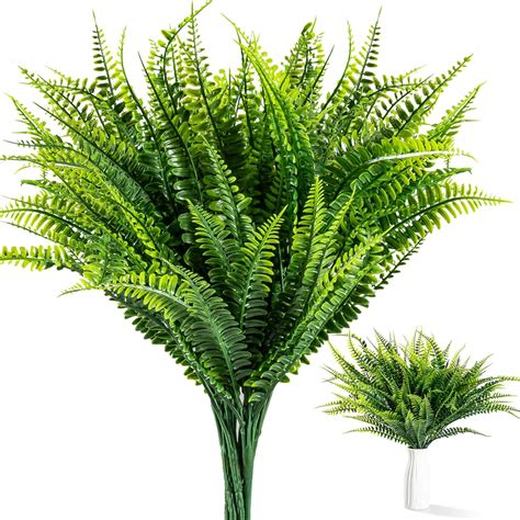 Amazon MAQIHAN 6 PCS Fake Fern Artificial Ferns For Outdoors