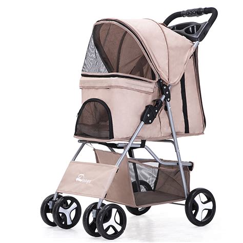 Double Tier Dog Stroller Cat Stroller for 2 Medium Dogs Folding Pet ...