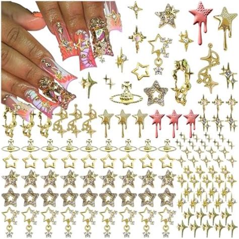 Amazon Pcs Crown Heart Bow Metal Nail Charms Dollar Sign Nail