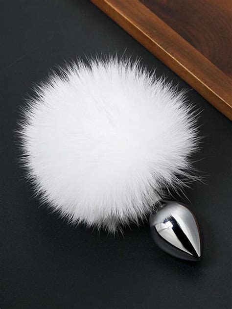 1pc Pom Pom Decor Fluffy Butt Plug Buttplug Sex Toys For Beginner