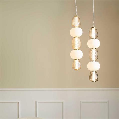 Pearl 5 Amber Gold Glass Pendant Light With Exclusive Design