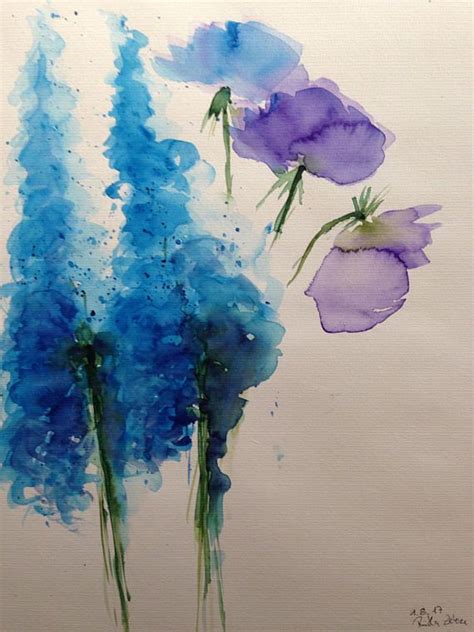 ORIGINAL AQUARELL Aquarellmalerei Bild Kunst Wiesenblumen Etsy