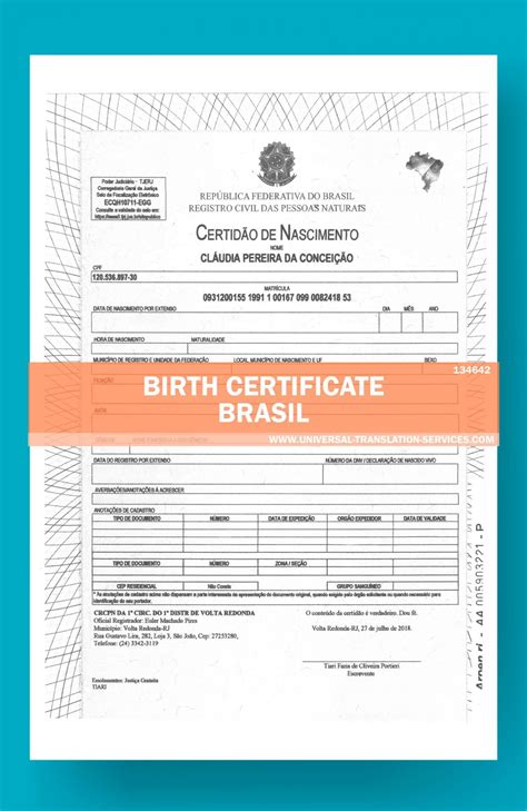 Buy A Translated Brazil Birth Certificate