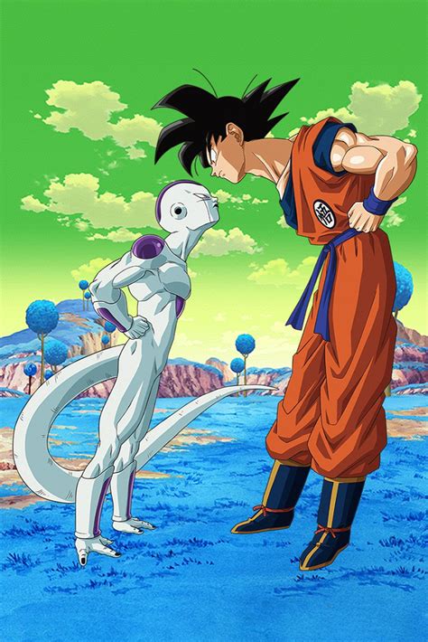 Dragon Ball Poster Freeza And Goku Staring Battle 12inx18in Free