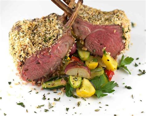 Panko Herb Crusted Rack Of Lamb With Vegetables Recipe Sidechef