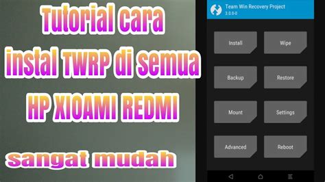 Cara Pasang Twrp Tanpa Pc Unlock Bootloader Hp Xiaomi YouTube