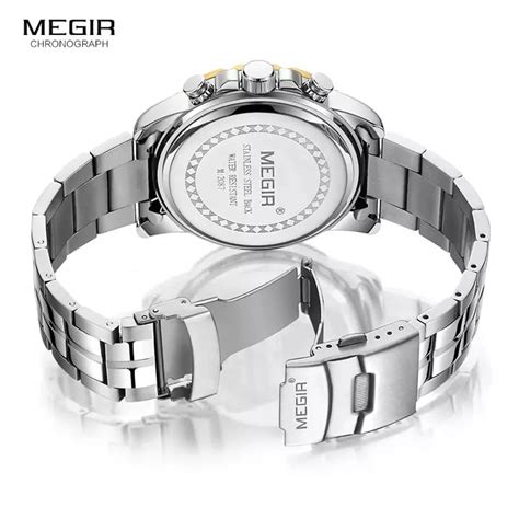 Ripley RELOJ MEGIR HOMBRE ANÁLOGO PLATEADO DORADO MEG 51 ACERO