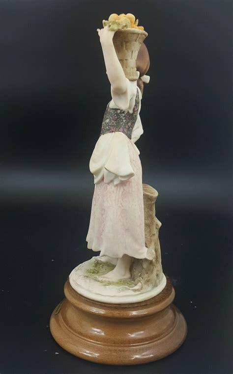 Giuseppe Armani Figurine Girl Florence With Basket On Shoulder Etsy