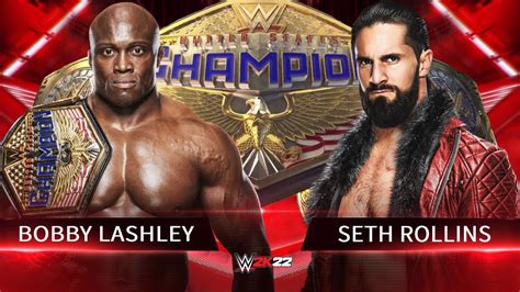 WWE 2K22 PS5 BOBBY LASHLEY VS SETH ROLLINS UNITED STATES