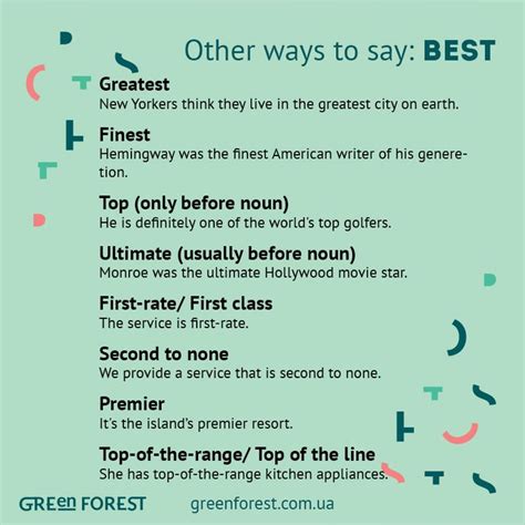 Synonyms To The Word Best Other Ways To Say Best Синонимы к