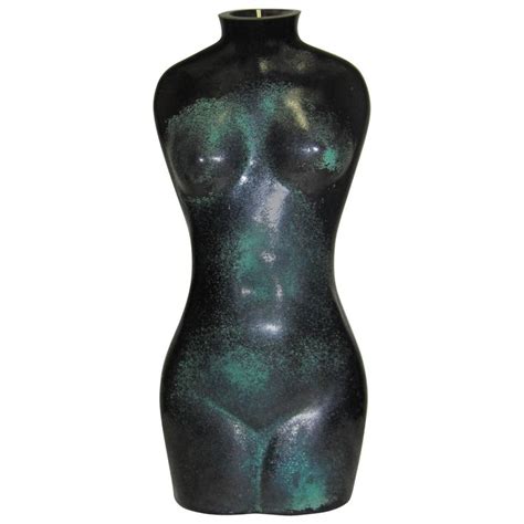 Scandinavian Modernist Female Nude Torso Sculpture Vessel By Renate Stock Sculpture Modern