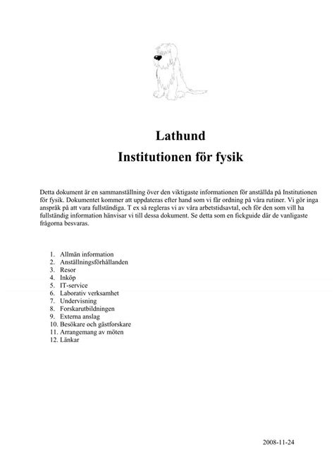 Administrativa Rutiner Institutionen F R Fysik G Teborgs Universitet