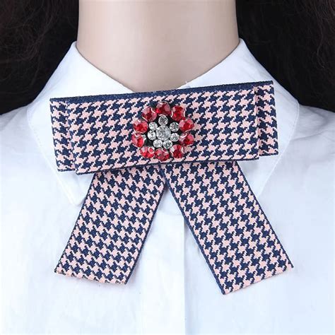 Zhini Fabric Bow Brooches For Women Shirt Dress Fashion Collar Jewelry