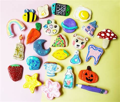 Handmade Clay Pins Cute Clay Pins Polymer Clay Pins Clay Etsy Cute