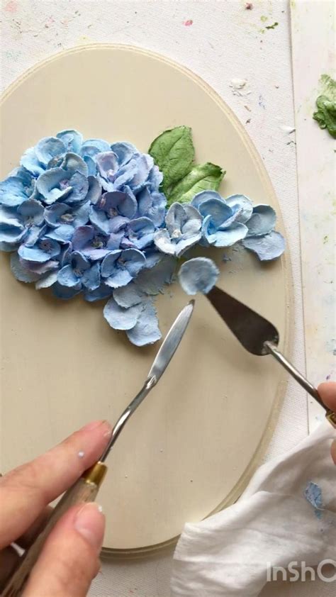 Создание гортензии в технике скульптурной живописи. Материал ...