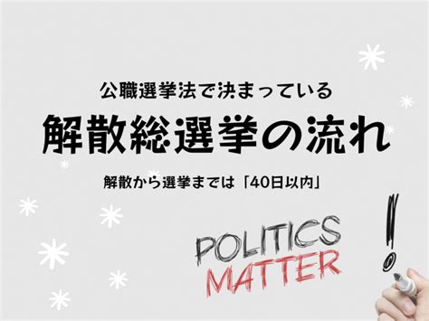 衆議院は解散から何日で選挙がある？解散総選挙の流れ【衆院選2021】 ｜ 日本最大の選挙・政治情報サイトの選挙ドットコム