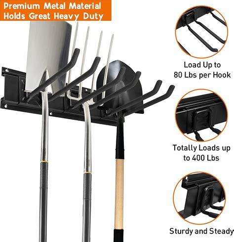 ZIKOPOMI Heavy Duty Metal Hanger, 6 Hooks Garage Tool Organizer for Yard Garden Tools - Walmart.com