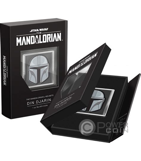 DIN DJARIN HELMET Mandalorian 1 Oz Moneda Plata 2 Niue 2023