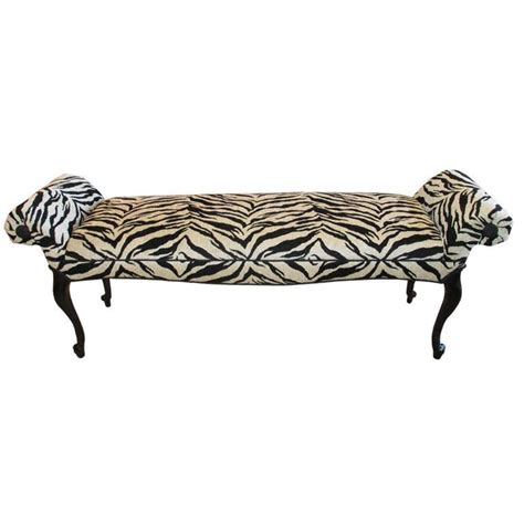 Zebra Stripe Hollywood Regency Style Bench Hollywood Regency Style