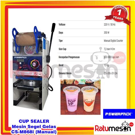 Jual Cup Sealer Mesin Segel Gelas Plastik Cs M I Powerpack Manual