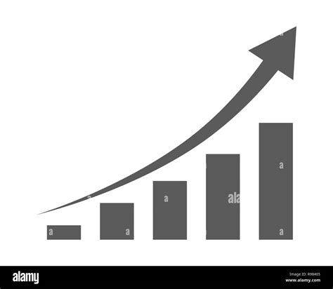 Growing Bar Graph Icon With Rising Arrow Vector Illustration