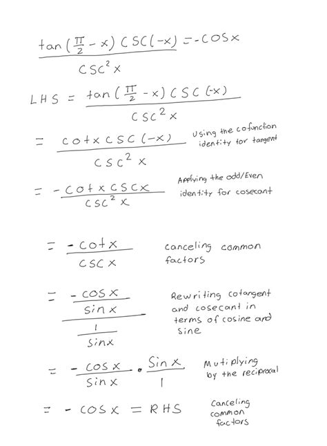 Verifying Trig Identities Using the Cofunction Trig Identities ...