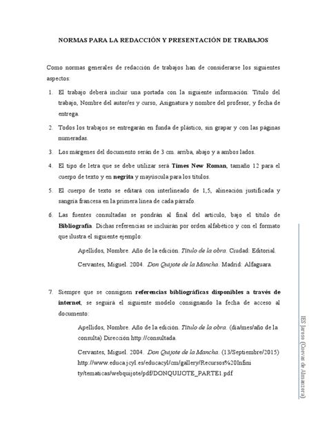 Pdf Normas Para La Redacci N Y Presentaci N De Trabajos Dokumen Tips