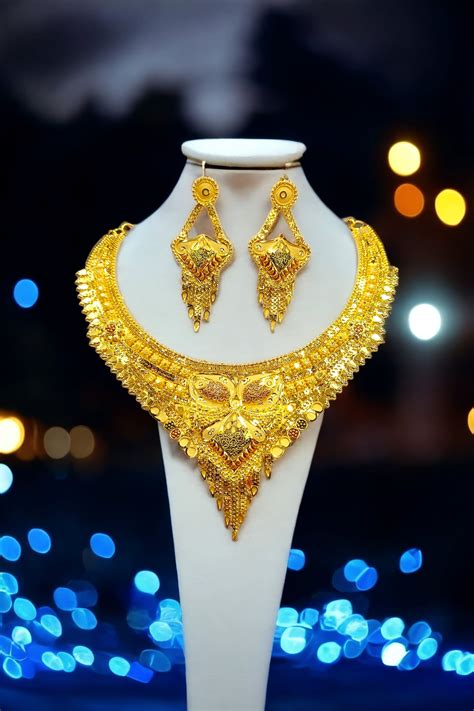 Indian Bridal Jewelry, South Indian Necklace Set, Earringsaccented ...