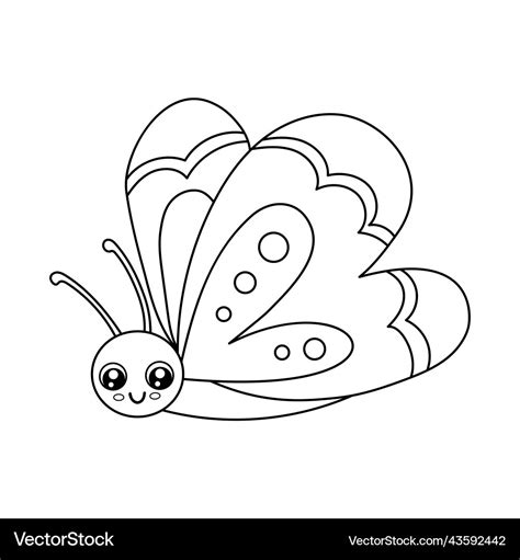 cute outline butterfly isolated  white vector image