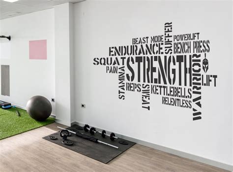 Motivational Wall Decal Gym Quote Fitness Words Removable Etsy