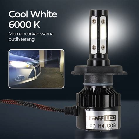 TaffLED X7 Lampu Depan Mobil LED COB Headlight H4 Cool White 2 PCS