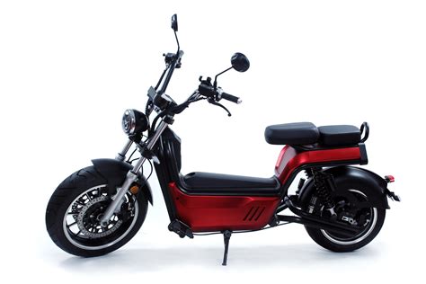 Red Lightweight 2 Wheel 2 Seat Generation Electric Citycoco Scooter