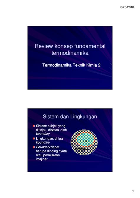 Pdf 8 25 2010 1 Review Konsep Fundamental Review Konsep Fundamental Termodinamika