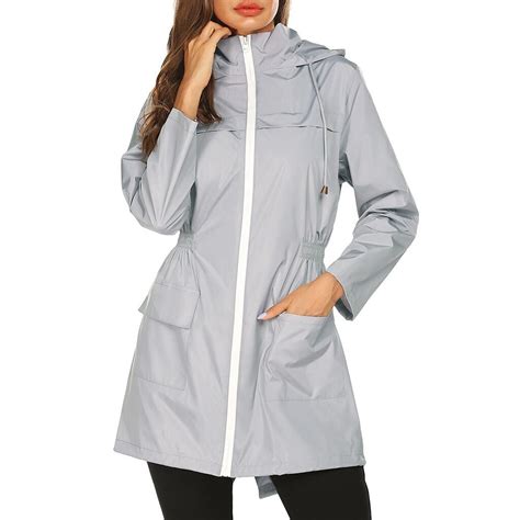 Trench Costume De Pluie Pour Femmes Veste De Pluie Solide Imperm Able