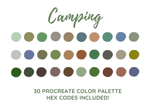 Camping 30 Procreate Color Palette Grafika Przez Sheenanchita