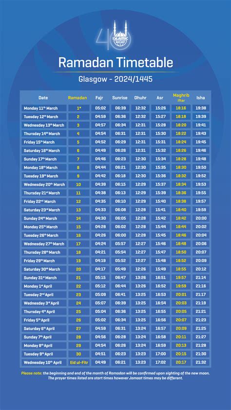 Ramadan Uk Timetable Glasgow Gayel Florella