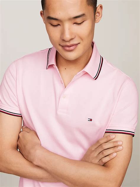 1985 Collection Tipped Slim Fit Polo Pink Tommy Hilfiger