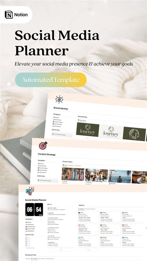 Social Media Planner Notion Template Content Planner For Etsy In 2023