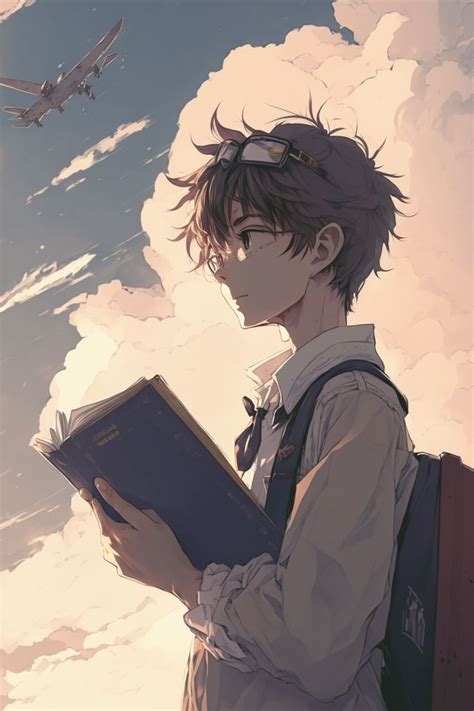 A Man Holding A Book In His Hands And Looking At The Sky With An