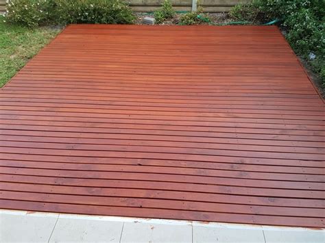 Treated Pine Deck With Jarrah Deck Stain Staining Deck Backyard