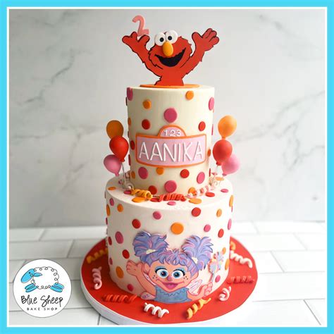 Elmo And Abby Cadabby Custom Birthday Cake Blue Sheep Bake Shop