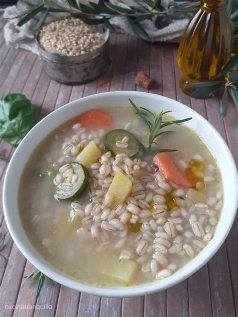 Minestra Di Orzo E Zucchine Con Patate Cucinatranquilla