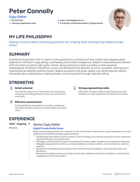 Copy Editor Resume Examples How To Guide For