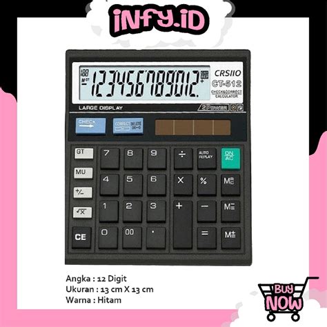 Jual Infy Kalkulator Digit Angka Citizen Sdc Calculator